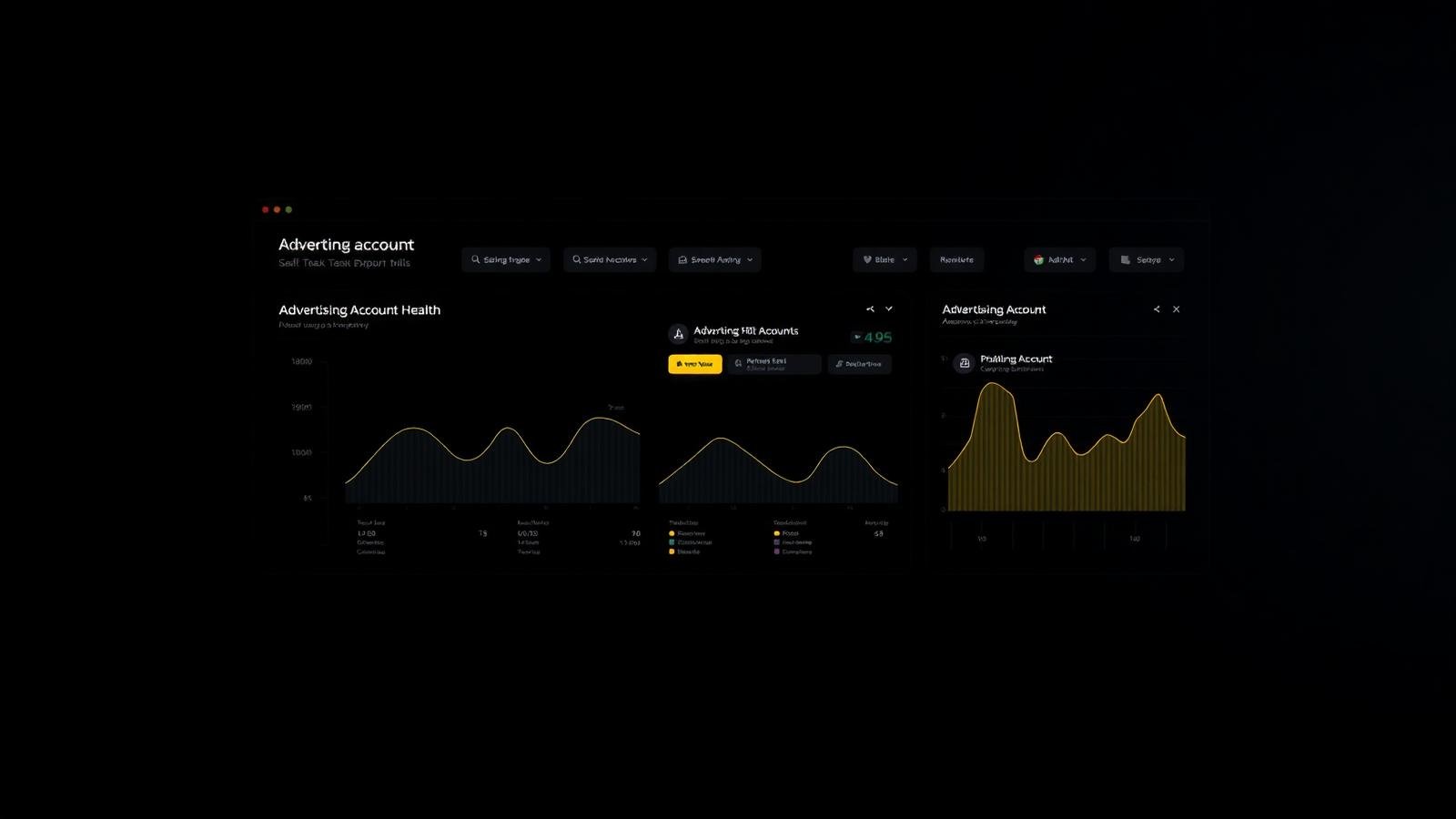 Warning indicator overlaying a dashboard representing a restricted TikTok ad account