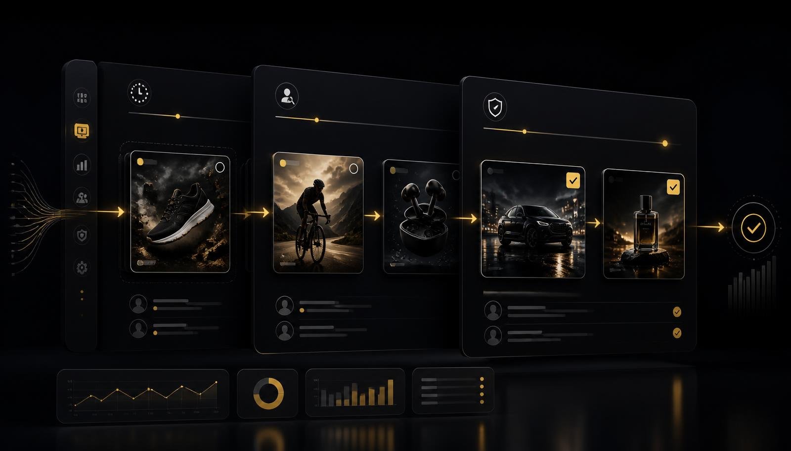 Checklist and review interface representing the TikTok ad approval process